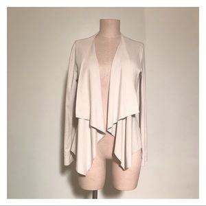 Zara Faux Suede Open Front Drape Jacket